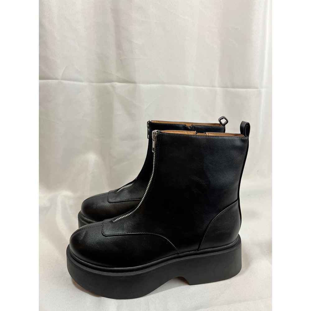 Wild Fable Womens‎ Black Front Zip Platform Ankle Boots Size 8.5 NWT
